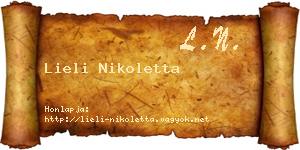 Lieli Nikoletta névjegykártya