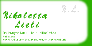 nikoletta lieli business card
